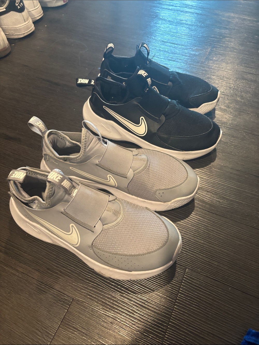 Nike Kids Slip-On Sneakers in Black and Gray
